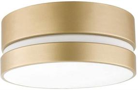 img 4 attached to 🌟 Globe Electric Novogratz x Globe Aurora 2-Light Flush Mount Ceiling Light in Soft Gold with Inner Frosted Shade: Enhance Your Space with Modern Elegance