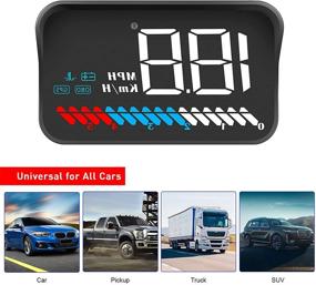 img 2 attached to 🚗 Wiiyii Автомобильный HUD Head Up Display M7 - OBD/GPS Умный датчик для всех автомобилей, повышение опыта вождения с помощью показателей скорости, оборотов, напряжения, температуры охлаждающей жидкости и других.