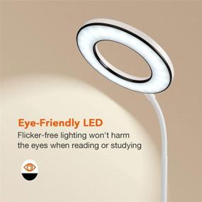 img 2 attached to 💡 Miady LED Desk Lamp - Eye-Caring Table Lamp, 3 Color Modes, 4 Brightness Levels, Dimmable Office Lamp with Adapter, Touch Control Sensitive, 360° Flexible