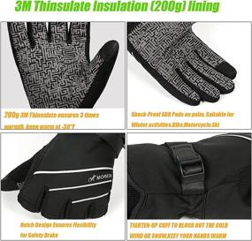 img 3 attached to 🧤 Ultimate Winter Protection: Waterproof & Windproof Gloves for Men and Women -30°F 3M Thinsulate Thermal, Touch Screen Compatible Gloves for Skiing, Cycling, Motorcycle, Running & More