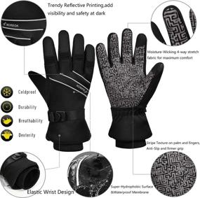 img 1 attached to 🧤 Ultimate Winter Protection: Waterproof & Windproof Gloves for Men and Women -30°F 3M Thinsulate Thermal, Touch Screen Compatible Gloves for Skiing, Cycling, Motorcycle, Running & More