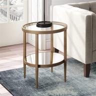 🌟 henn and hart gold 2-tier end table with mirrored shelf, 23.6 inches height x 19.6 inches length x 19.6 inches width логотип