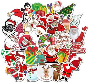 img 3 attached to 🎄 GUGELIVES 50pcs Christmas Water Bottle Stickers for Laptop, Luggage, and More - Festive Christmas Decals