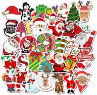 🎄 gugelives 50pcs christmas water bottle stickers for laptop, luggage, and more - festive christmas decals logo