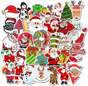 img 4 attached to 🎄 GUGELIVES 50pcs Christmas Water Bottle Stickers for Laptop, Luggage, and More - Festive Christmas Decals