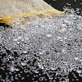 img 4 attached to 💎 7000-Piece Vase Filler Bling Bling Diamond Acrylic Gem Table Scatter Crystals in Four Sizes for Table Decorations - Perfect for Vase Filler, Christmas, Wedding, Birthday Party (AB White)