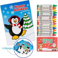 🎁 favonir 12 set christmas party favor stuffers - holiday themed 12-pack coloring books & crayons. goody bag handouts for kids activity, fun rewards & prizes логотип