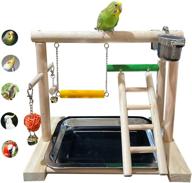 🐦 wyunpets bird perch playground parrot gym stand: feeder seed cups, ladder, bell toys - ideal for conure, parakeet, macaw, cockatiel, finch & small animals logo