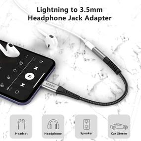 img 1 attached to 🎧 Адаптер для наушников MOOU для iPhone - Apple MFi сертифицированный адаптер Lightning к наушникам 3,5 мм, аудио конвертер для наушников - совместим с iPhone 12/12 Pro Max/11/11 Pro Max/SE/X XR XS Max 7 8 Plus.