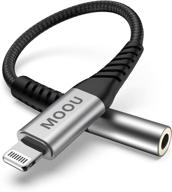 🎧 moou headphone jack adapter for iphone - apple mfi certified lightning to 3.5mm headphone adapter, earbuds audio converter - compatible with iphone 12/12 pro max/11/11 pro max/se/x xr xs max 7 8 plus logo