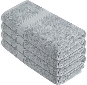 img 2 attached to 🛀 Tens Towels Bath Towels - Extra Large 30x60 inches, Set of 4, Luxuriously Soft & Absorbent 100% Cotton Towels in Silver Grey