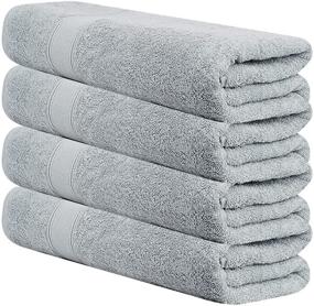 img 3 attached to 🛀 Tens Towels Bath Towels - Extra Large 30x60 inches, Set of 4, Luxuriously Soft & Absorbent 100% Cotton Towels in Silver Grey
