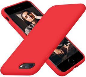 img 4 attached to 📱 Cordking Silicone Ultra Slim iPhone 8 Plus Case for Women, iPhone 7 Plus Case, Shockproof Phone Case with Soft Anti-Scratch Microfiber Lining, 5.5 inch, Bright Red