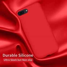 img 1 attached to 📱 Cordking Silicone Ultra Slim iPhone 8 Plus Case for Women, iPhone 7 Plus Case, Shockproof Phone Case with Soft Anti-Scratch Microfiber Lining, 5.5 inch, Bright Red