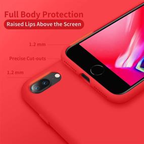 img 2 attached to 📱 Cordking Silicone Ultra Slim iPhone 8 Plus Case for Women, iPhone 7 Plus Case, Shockproof Phone Case with Soft Anti-Scratch Microfiber Lining, 5.5 inch, Bright Red