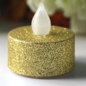 img 2 attached to 🕯️ 24-Pack Battery Operated Gold LED Tea Lights: Flickering Warm White Flameless Votive Candles for Wedding, Table, Festival Celebration