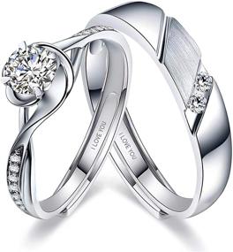 img 4 attached to 💍 Sunamy Endless Love Matching Couple Rings: Romantic Heart Design, Adjustable S925 Silver - Perfect Engagement & Anniversary Ring Set for Him and Her