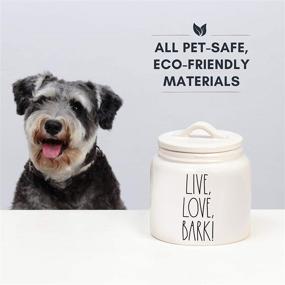 img 3 attached to Rae Dunn Ceramic Cookie Jar - Live, Love, Bark! Snack Jar - Dog Biscuit Kitchen Canister