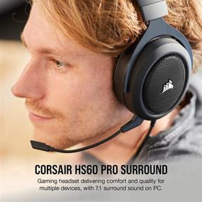 img 3 attached to 🎧 Обновленный Corsair HS60 Pro - игровая гарнитура для ПК с 7.1 виртуальным окружающим звуком и USB DAC - наушники с сертификатом Discord - совместимые с Xbox One, PS4, Nintendo Switch - углерод