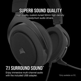 img 2 attached to 🎧 Обновленный Corsair HS60 Pro - игровая гарнитура для ПК с 7.1 виртуальным окружающим звуком и USB DAC - наушники с сертификатом Discord - совместимые с Xbox One, PS4, Nintendo Switch - углерод