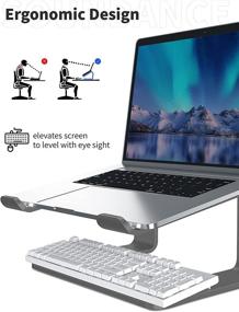 img 2 attached to 👨 Soundance Aluminum Laptop Stand: Ergonomic Computer Riser for 10-15.6" Notebooks, Grey