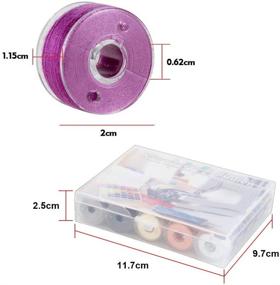 img 1 attached to 🧵 50pcs Brother Bobbins with Case and Measuring Tape - Sewing Machine Threads for Brother Singer Babylock Janome Kenmore, SA156 Standard Size - Assorted Colors