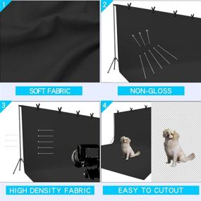 img 3 attached to 🎥 ISSUNTEX 9X15ft Polyester Background Backdrop, Photo Studio, Collapsible High Density Screen for Video Photography and Television - Black