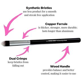 img 2 attached to 💄 Beauty Junkees Mini Tapered Blending Makeup Brushes for Under Eye Concealing - Kabuki Blender Buffer with Liquid, Cream, and Powder Eyeshadow Cosmetics, Dense, Vegan Synthetic Fibers