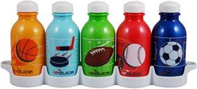 img 4 attached to 🚰 WaterWeek Reusable Water Bottles for Kids, 10 oz – Includes 5 Classic Refillable Water Bottles + Fridge Tray – BPA Free, Leak Proof – Kids Sport