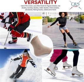 img 3 attached to 🧦 Premium Padded Skate Socks - CRS Cross Lace Bite Pads for Ultimate Foot and Shin Protection. Elastic Gel Pad Sleeve for Skate Bite Skating, Ice Hockey, Roller, Ski, and Boots