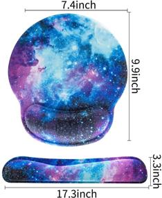 img 1 attached to 🌌 AORTDES Memory Foam Ergonomic Keyboard Mouse Pad Wrist Support - Keyboard Wrist Rest for Computer/Laptop/Gaming/Office - Comfortable & Lightweight for Easy Typing & Pain Relief (Gorgeous Galaxy)