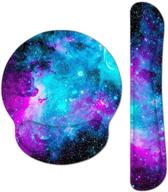 🌌 aortdes memory foam ergonomic keyboard mouse pad wrist support - keyboard wrist rest for computer/laptop/gaming/office - comfortable & lightweight for easy typing & pain relief (gorgeous galaxy) logo