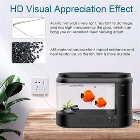 img 3 attached to AQQA 1.8 Gallon Small Betta Fish Tank with Adjustable LED Lighting (9 Colors), Internal Filter Pump, and Air Purification Aromatherapy Function for Home Office - Black