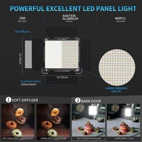 img 3 attached to GVM LED Video Lighting Kits with APP Control: Bi-Color Variable 2300K~6800K & Digital Display Brightness of 10~100% for Video Photography - CRI97+ TLCI97, Panel + Barndoor
