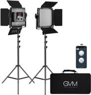 gvm led video lighting kits with app control: bi-color variable 2300k~6800k & digital display brightness of 10~100% for video photography - cri97+ tlci97, panel + barndoor logo