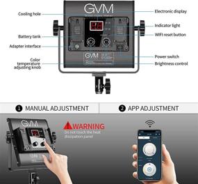 img 2 attached to GVM LED Video Lighting Kits with APP Control: Bi-Color Variable 2300K~6800K & Digital Display Brightness of 10~100% for Video Photography - CRI97+ TLCI97, Panel + Barndoor