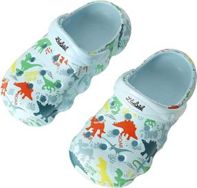 img 3 attached to 🦕 Kitulandy Dinosaur Cartoon Toddler Boys' Slippers Shoes through Clogs & Mules