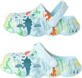 img 2 attached to 🦕 Kitulandy Dinosaur Cartoon Toddler Boys' Slippers Shoes through Clogs & Mules