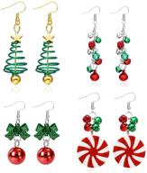 christmas dangle earrings jingle holiday logo