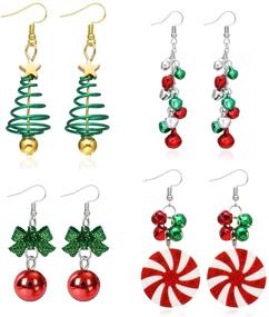 img 4 attached to Christmas Dangle Earrings Jingle Holiday