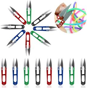 img 4 attached to 🧵 MotBach 20 Pieces 4.1 inch Sewing Scissors, Multi-Colored Yarn Trimming Clippers, Mini U-Shaped Scissors, Cross Stitch Spring Scissors Cutters for Fabric, Art Projects, DIY Supplies (Random Colors)