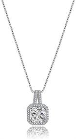 img 4 attached to Bamos Solitaire Cubic Zirconia Necklace 🌟 – Enhance Your Jewelry Collection with Elegance