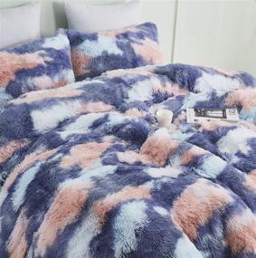 img 2 attached to 🛏️ Hobed Life Plush Faux Fluffy Fur Comforter Set - Twin/Twin XL Size Bed Set with Premium Down Alternative Filling - College Dorm Room Bedding Set, Warm & Soft - Thick & Luxurious - 730gsm, Super Value