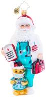 🎅 dr. claus cares christopher radko hand-crafted covid christmas ornament логотип