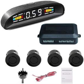 img 4 attached to Enhanced 2021 Tiemahun LCD Display Car Reverse Backup Radar System | 4 Waterproof Black Parking Sensors & Sound Warning