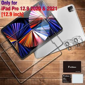 img 3 attached to Ferilinso iPad Pro 12.9 Inch 2020 2021 4th 5th Generation Screen Protector - 2 Pack Tempered Glass with Camera Lens Protector, 9H Hardness, Case-Friendly, Face ID Compatible