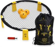 🟡 b bochamtec strikeball 3 ball game kit - yellow - includes playing net, 3 balls, carrying bag, rule book - game for boys, girls, teens, adults, family - improved seo логотип