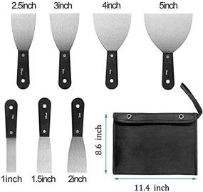 img 3 attached to 🛠️ 7PCS Putty Knife Set with Storage Bag - Stainless Steel Drywall Tools for Spreading Spackle & Mud, Taping, Scraping Paint