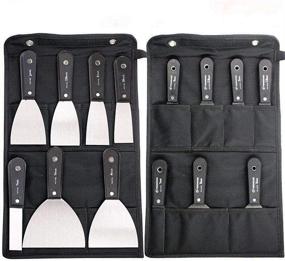 img 4 attached to 🛠️ 7PCS Putty Knife Set with Storage Bag - Stainless Steel Drywall Tools for Spreading Spackle & Mud, Taping, Scraping Paint