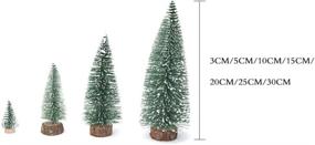 img 2 attached to 🎄 Set of 10, 15cm Mini Christmas Trees with Snow-Covered Miniature Sisal Frosted Tabletop Pine Trees – Ideal for Festive Home, Party, and Bar Decoration